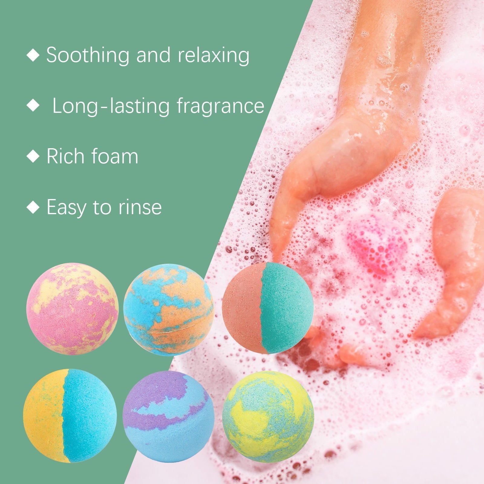 Christmas Colorful Bath Balls, Floral Body Care, Moisturizing, Long-lasting Fragrance ,180g