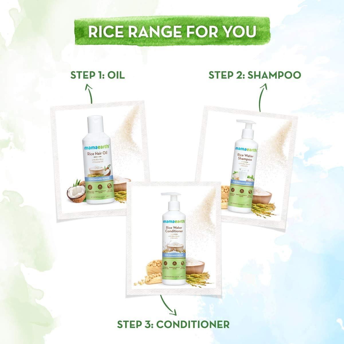 Mamaearth Rice Water Conditioner with Rice Water & Keratin for Damaged, Dry and Frizzy Hair - 250 ml