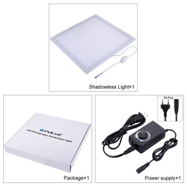 LED lamp panel without shadow for photography, LM, 15/15 inches, 38x38 cm, adjus