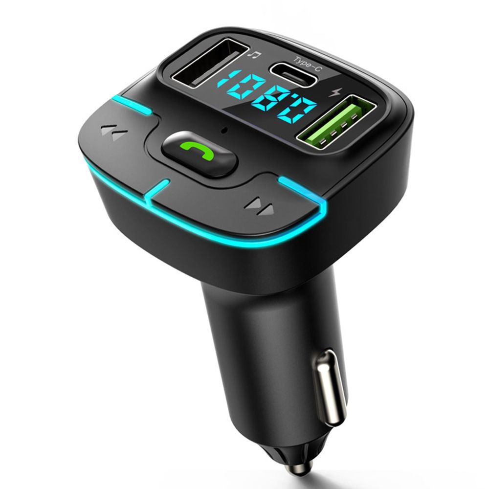 Car Mp3 Player Bluetooth 5.3 FM Modulator USB Charging Light Receiver Car Charger