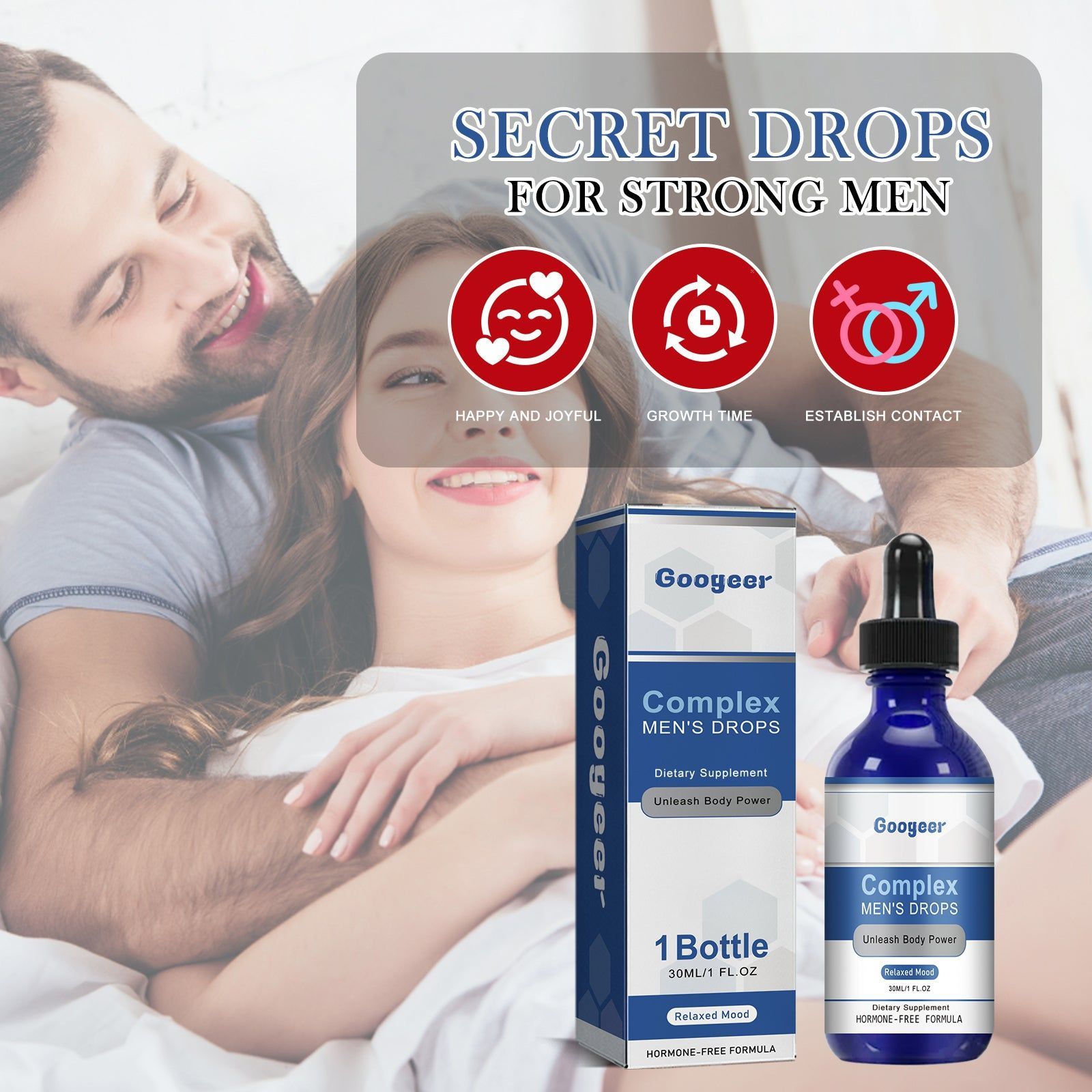 Boost Male Vitality with Natural Body Care Drops, Enhance Performance, 600mg ,30ml