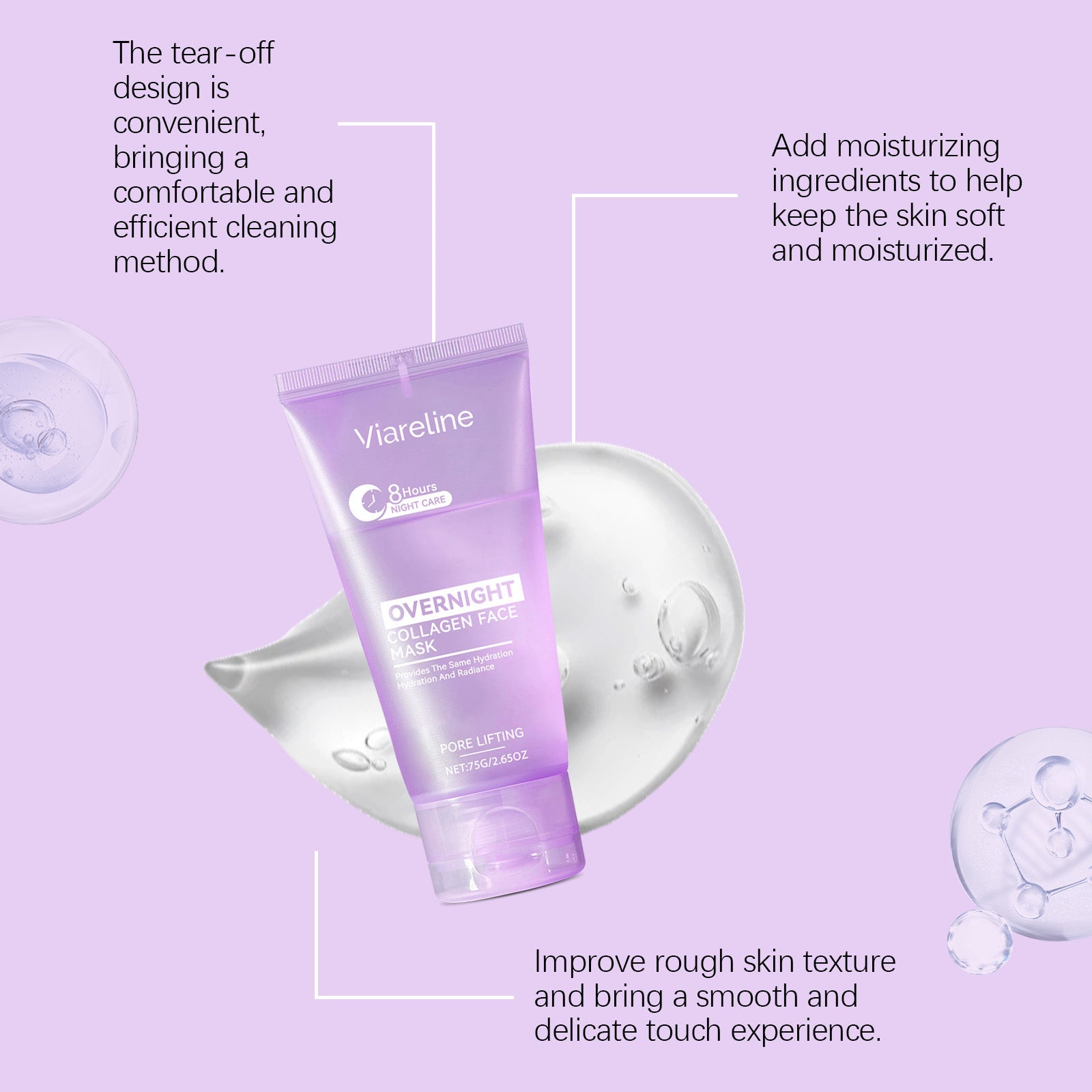 Collagen Facial Care Mask, Deep Hydration, Anti-Aging, Moisturizing Peel ,75g