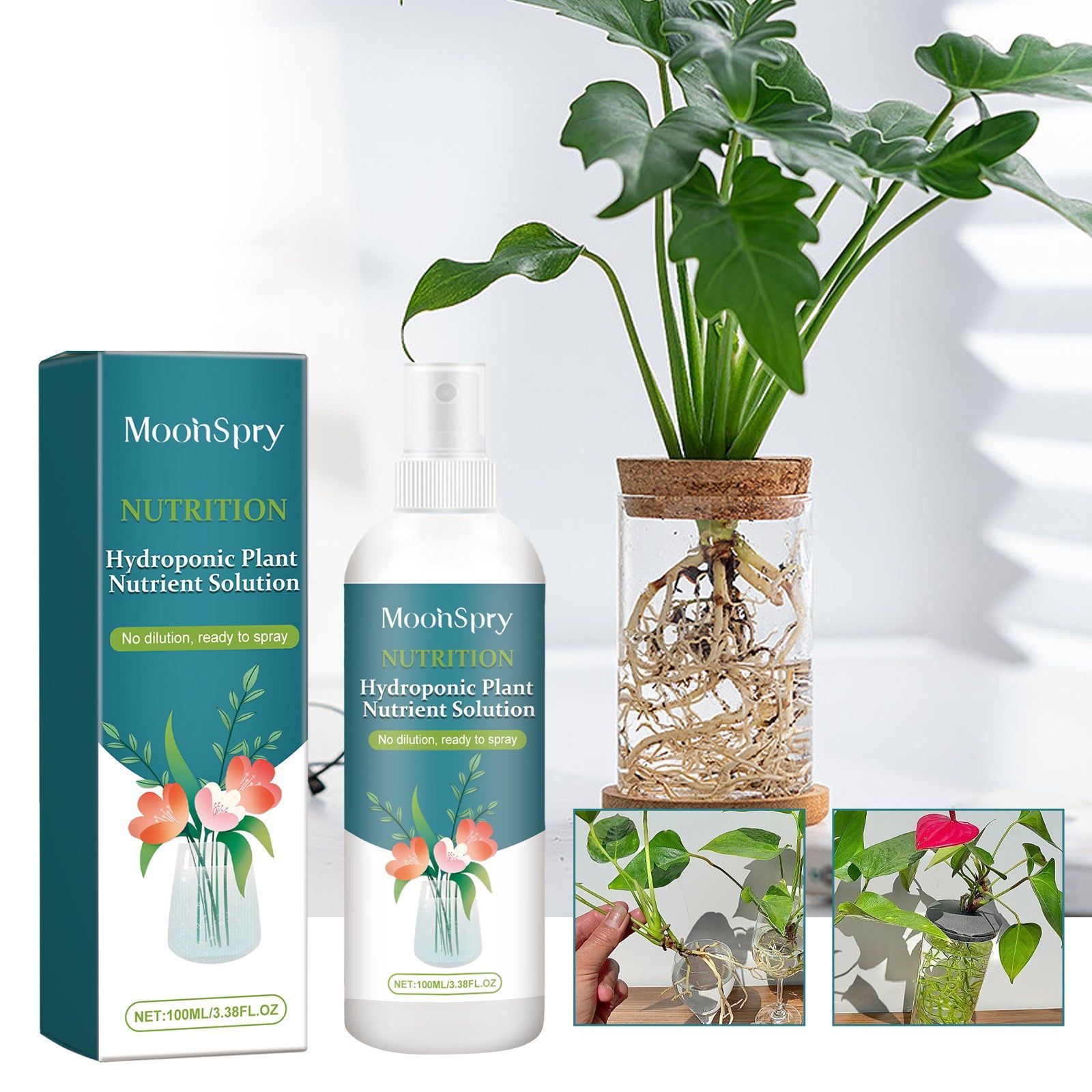 Boost Plant Growth with Hydroponic Nutrient Solution, Promotes Healthy Green Leaves ,100ml