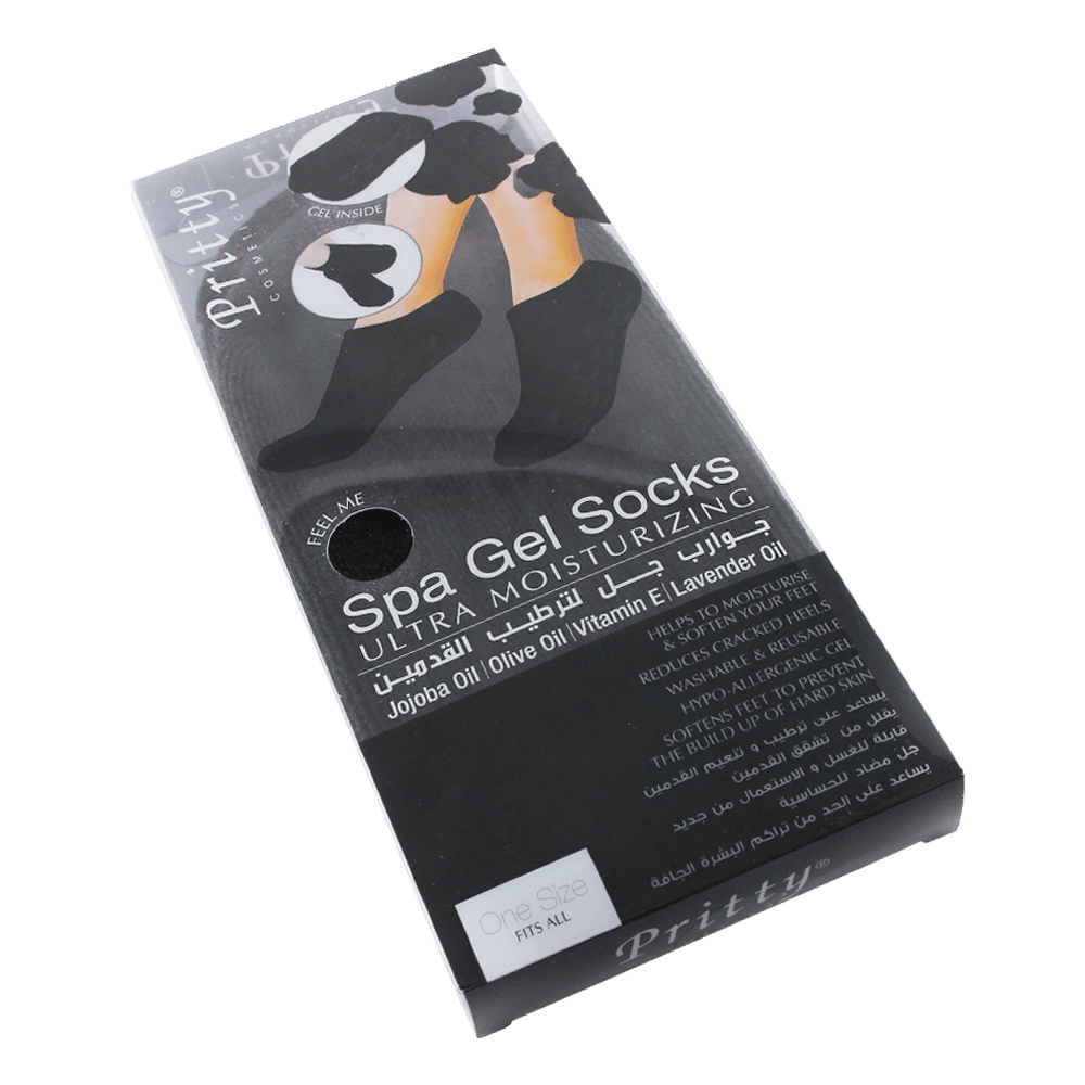 Pritty Ultra Moisturizing Spa Gel Foot Socks, Black, 1 Pair
