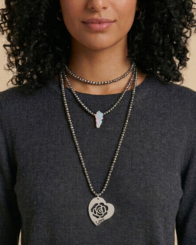 ZÉNA O Necklace with Lebanese opal stone map