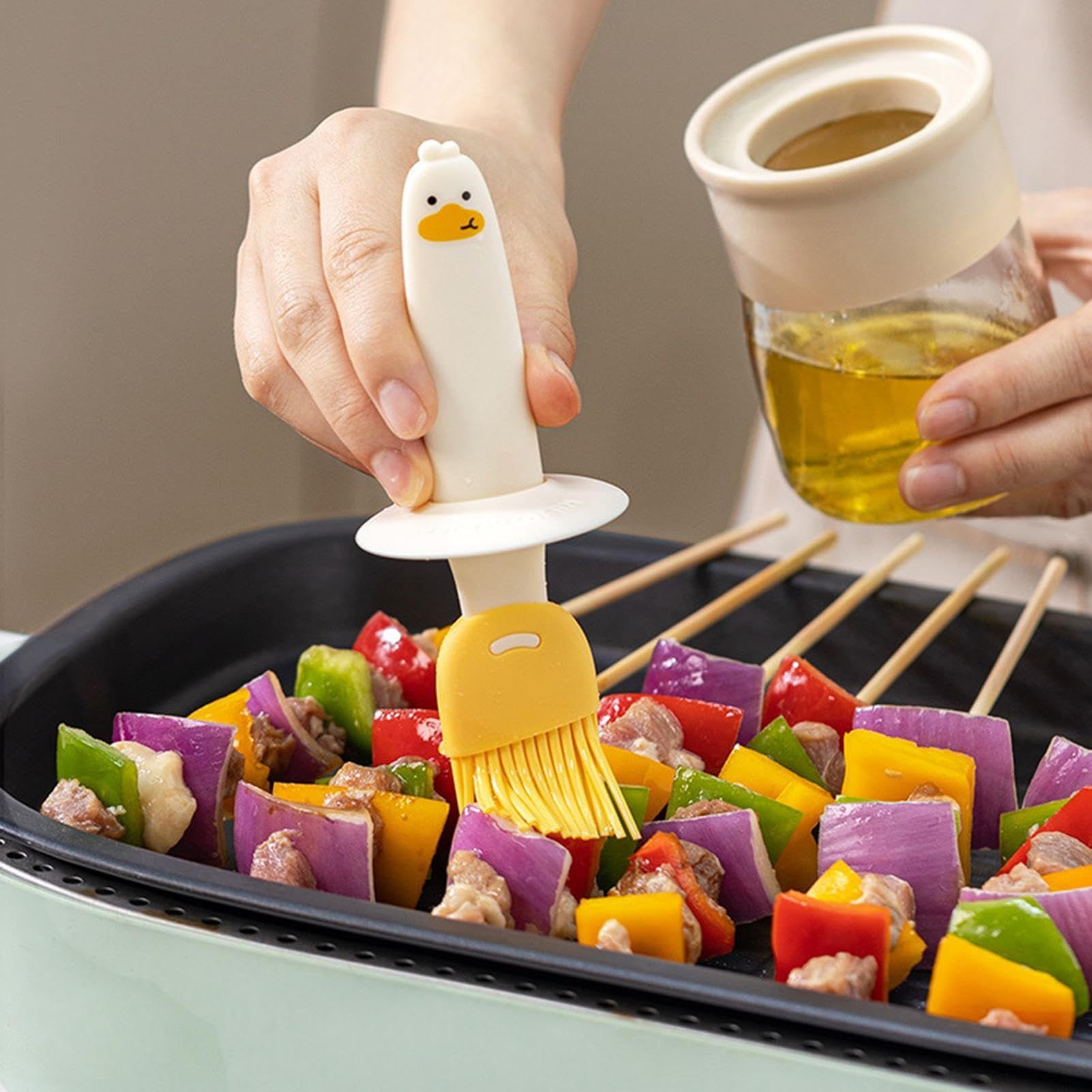 Oil Dispenser Brush Oil Brush Bottle Oil Container For Kitchen Baking Barbecue