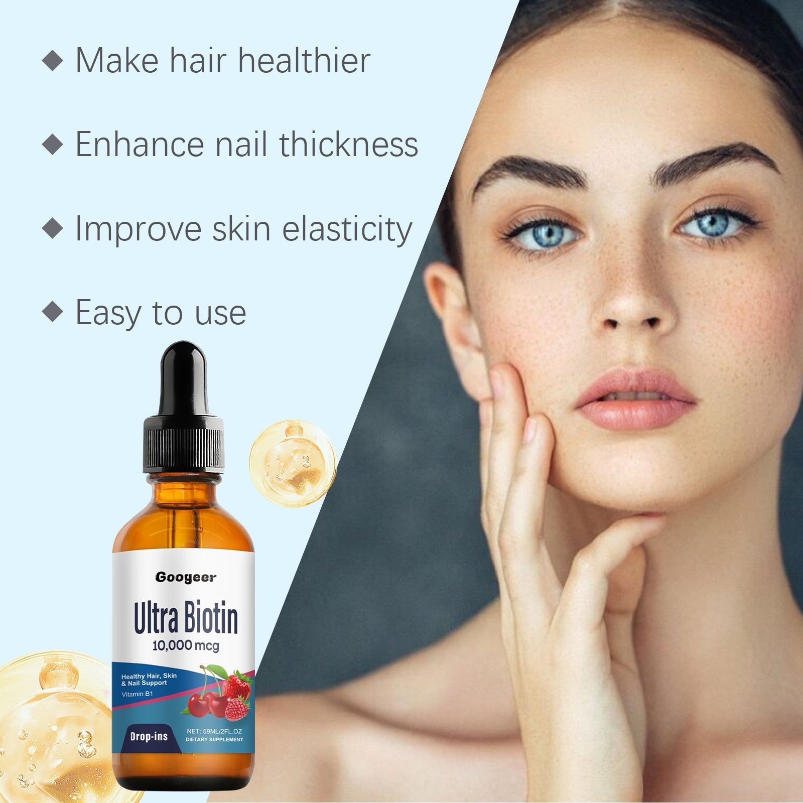 Body Care Supplement, Nail & Hair Repair, Natural Herbal Formula, Boost Beauty, Moisturize & Strengthen ,59ml