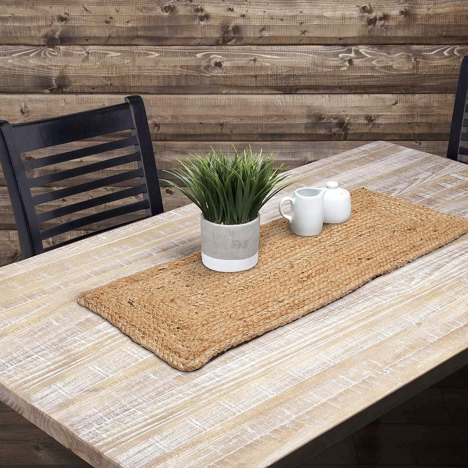AIESY®- Jute Braided Organic Reversible Table Runner