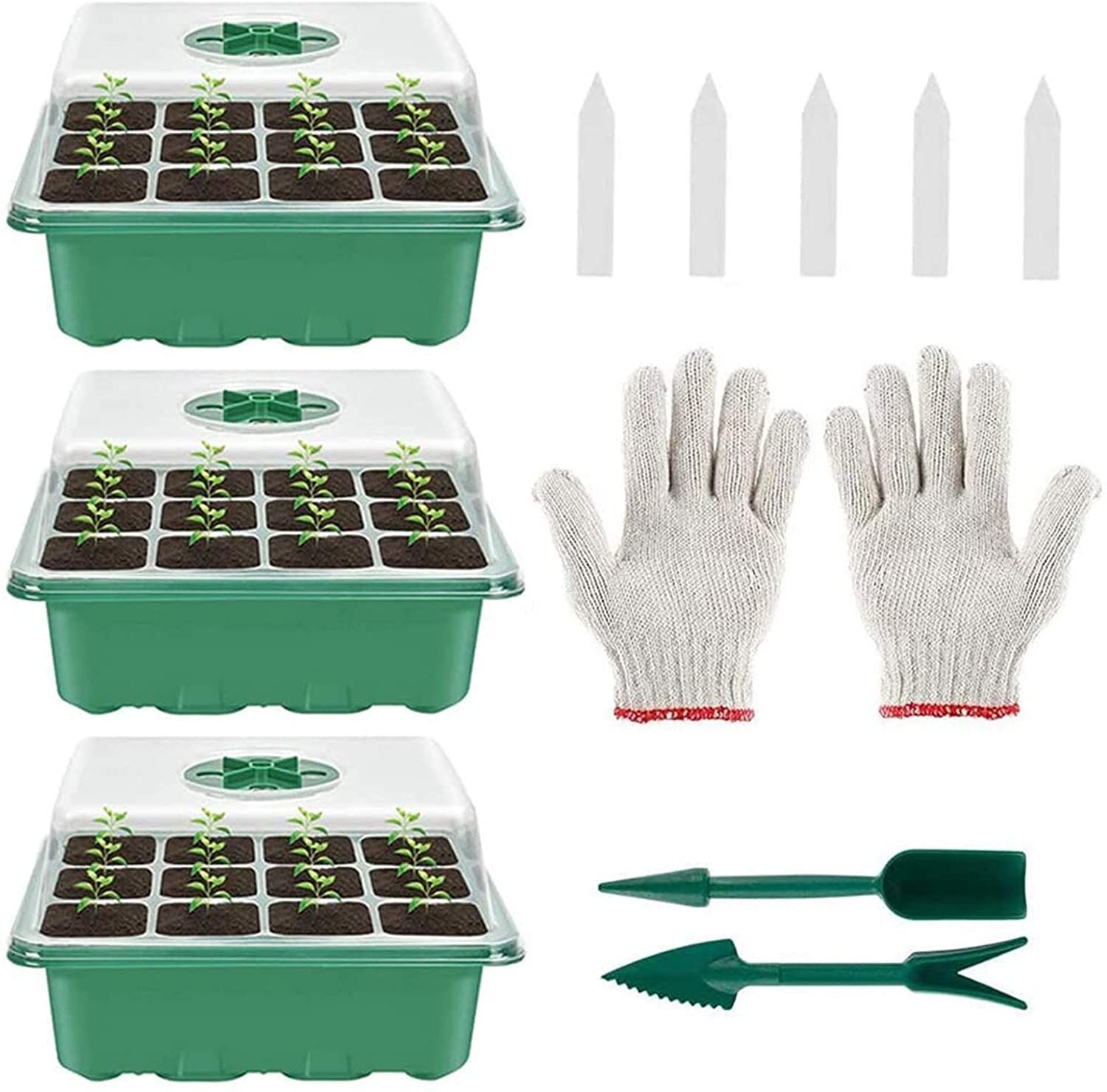 Plant Seed Grows Box Seed Starter Kits with Gloves Label Stickers Shovel