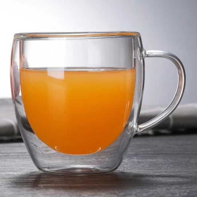 Double Layer Glass Cup with Handle - Insulated Coffee, Tea, and Beverage Mug for Hot & Cold Drinks