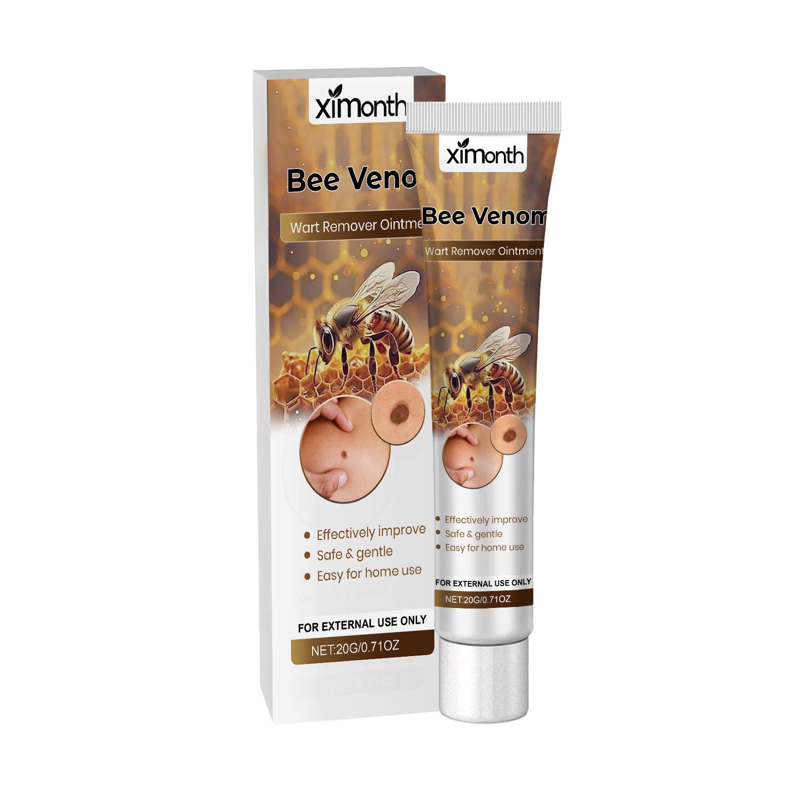 Bee Venom Skin Care Cream, Moisturizes and Clears Skin Moles Naturally ,20g