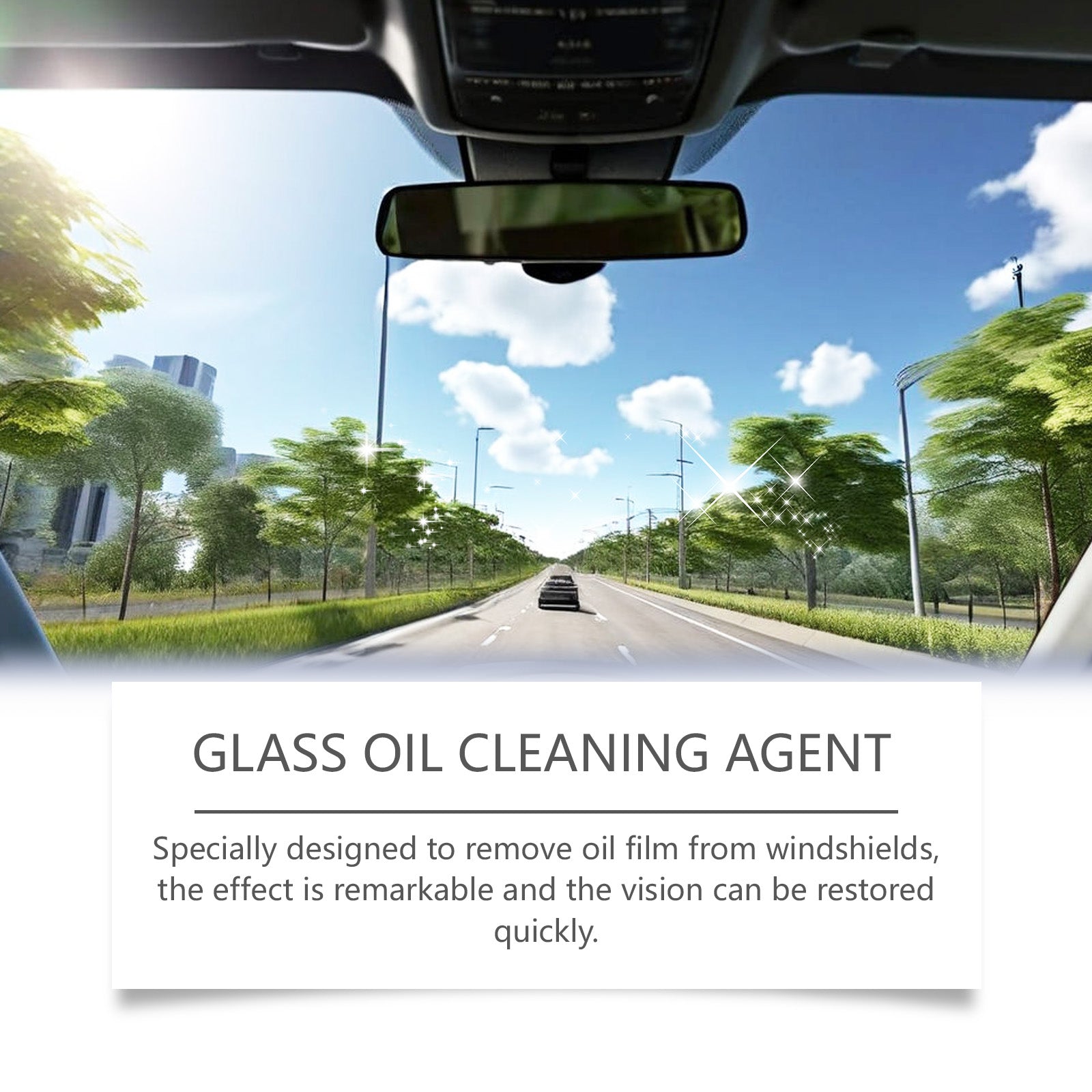 Car Cleaning Windshield Oil Film Remover, Glass Decontamination, Clear Vision, Easy to Use ,1set