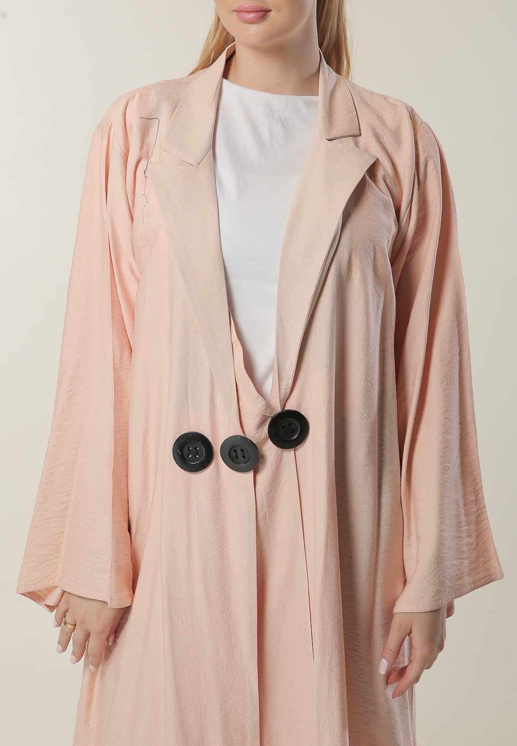 MOiSTREET Light Pink Coat Style Abaya