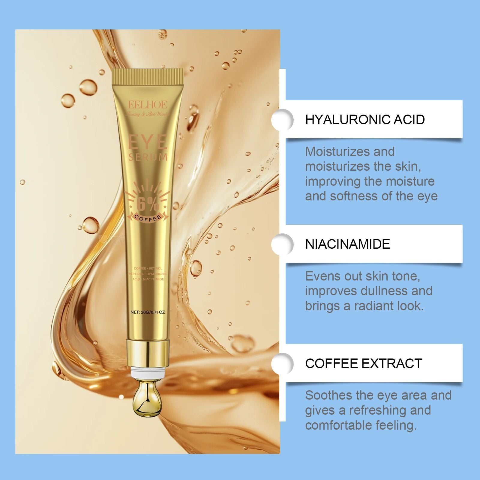 Retinol Eye Serum for Fine Lines & Dark Circles 20ml