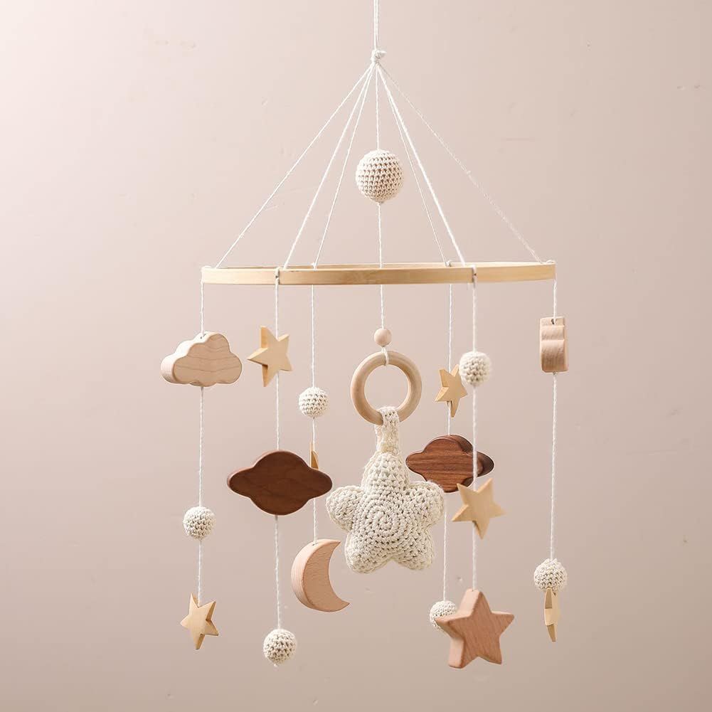Baby Mobile Wooden Baby Crib Mobile Toy Baby Room Hanging Bed Boho Crib Mobile