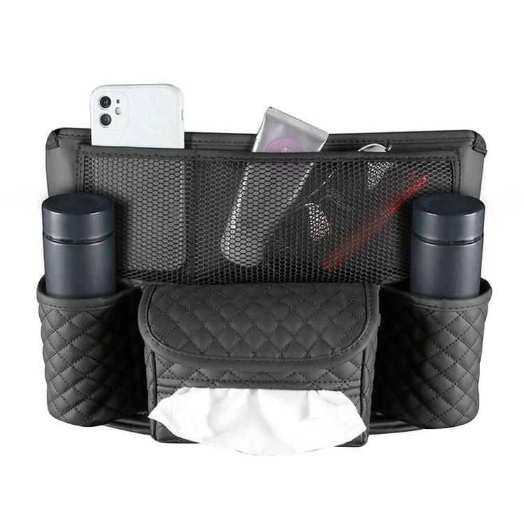 Car Handbag Holder Leather Purse Holder Large Capacity Car Console Organizer