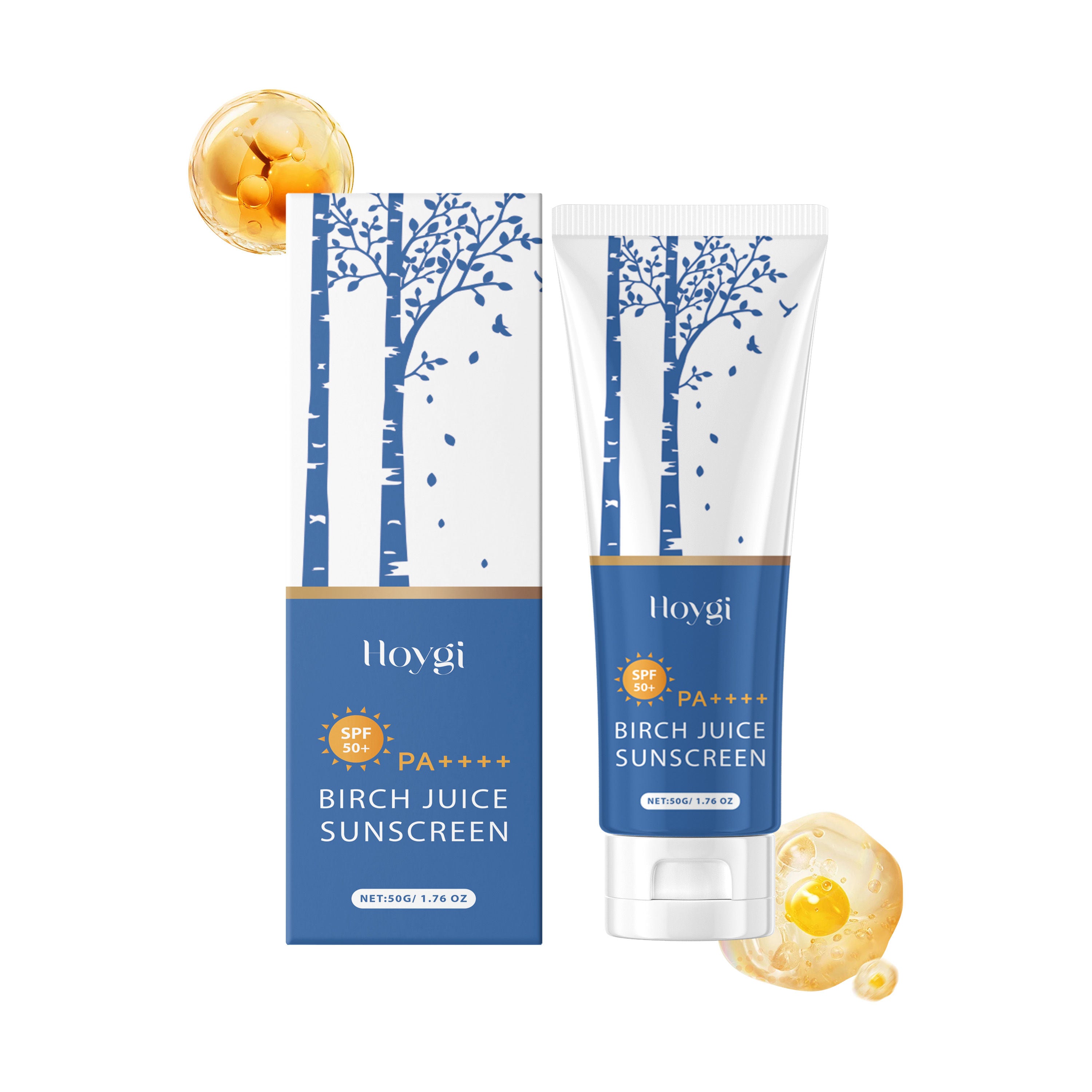Birch Juice Oil Control Cream, Moisturize Skin, UV Protection, Non-Sticky, Outdoor Sunscreen ,50g