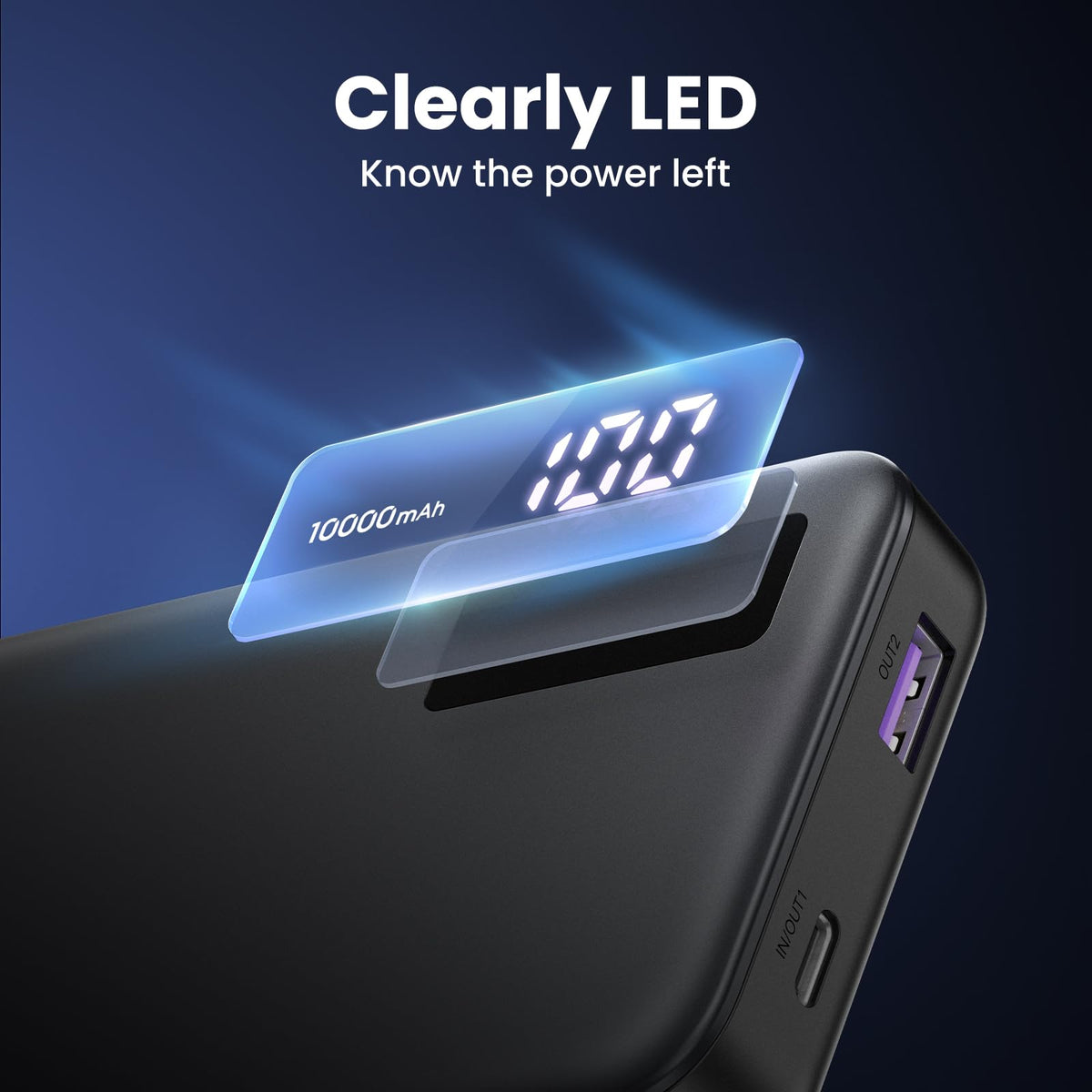UGREEN PB311 10000mAh 22.5W Fast Charging Power Bank with USB-C and USB-A Ports, Black - Makasib Offer