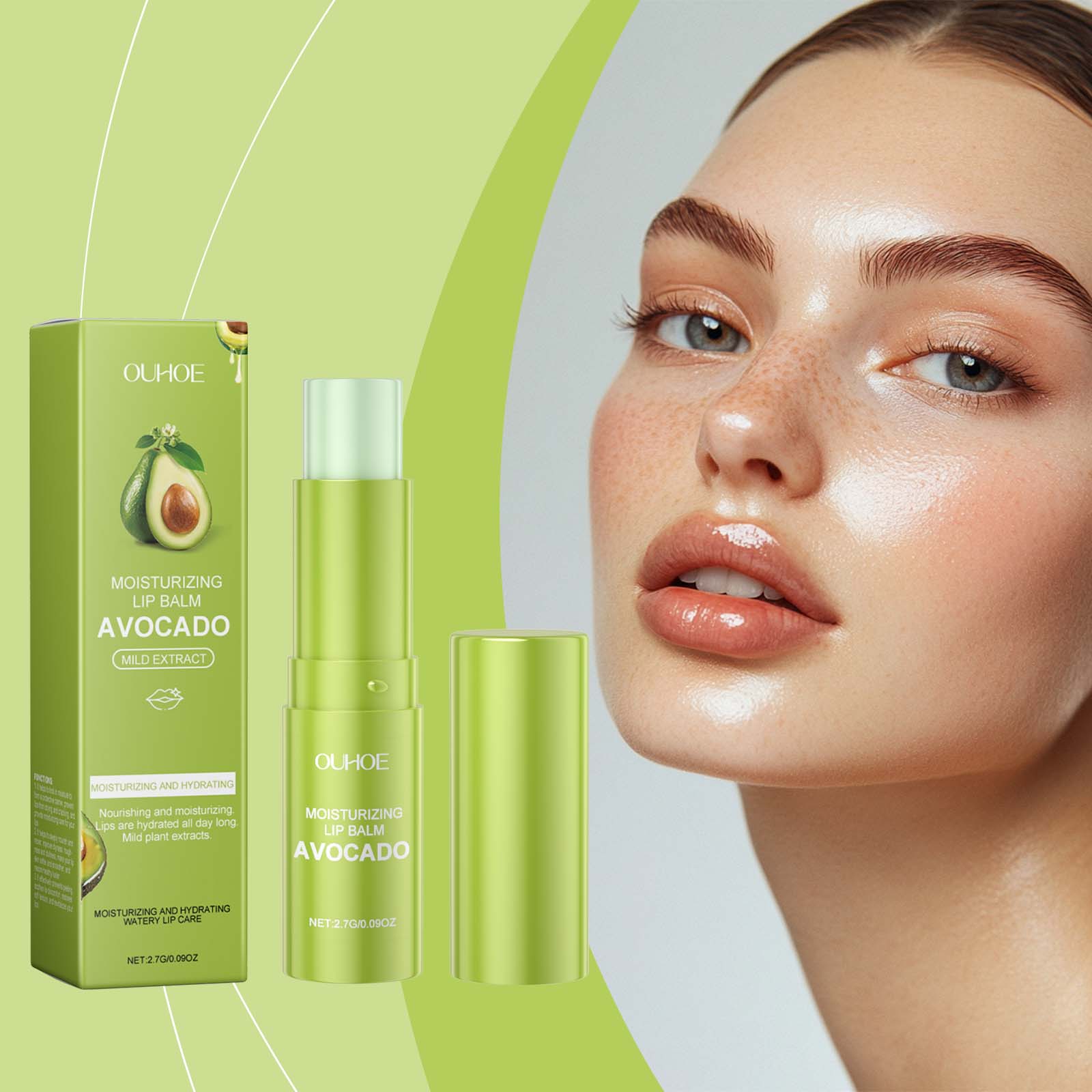 Avocado Lip Balm for Moisturized Soft Lips, Exfoliates, Nourishes, Natural Glow ,2.7g