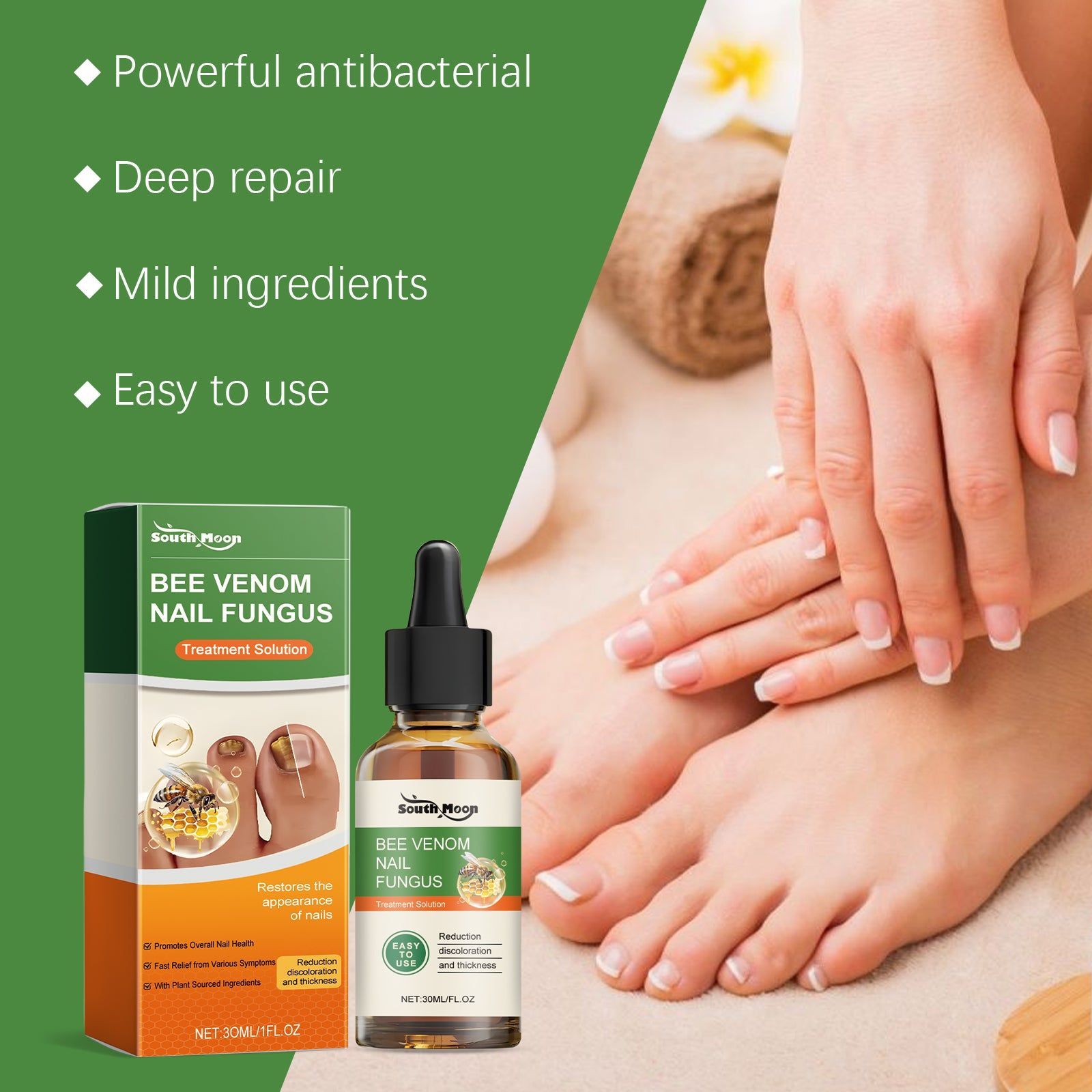Bee Venom Nail Care Lotion, Moisturizes Brightens, Fights Fungus, Promotes Healthy Nails ,30ml/box