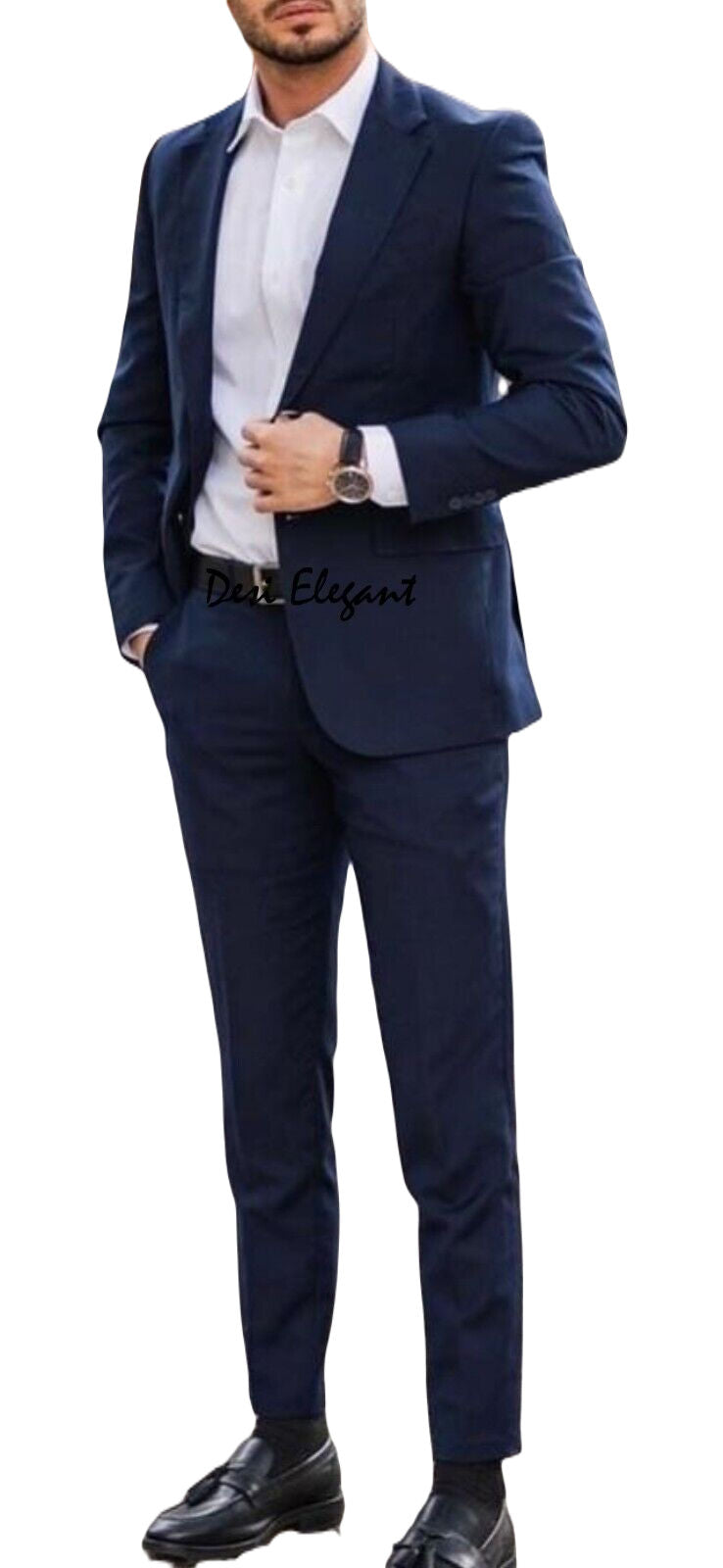 Men's 2 Piece Suit tuxedo Solid Slim Fit Suit For Men Blazer Jacket