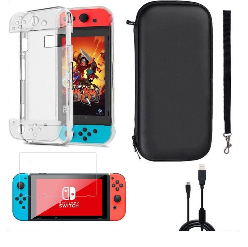 Carrying Case Accessories Bag Shell Cover Charging Cable Screen Protector For Nintendo Switch