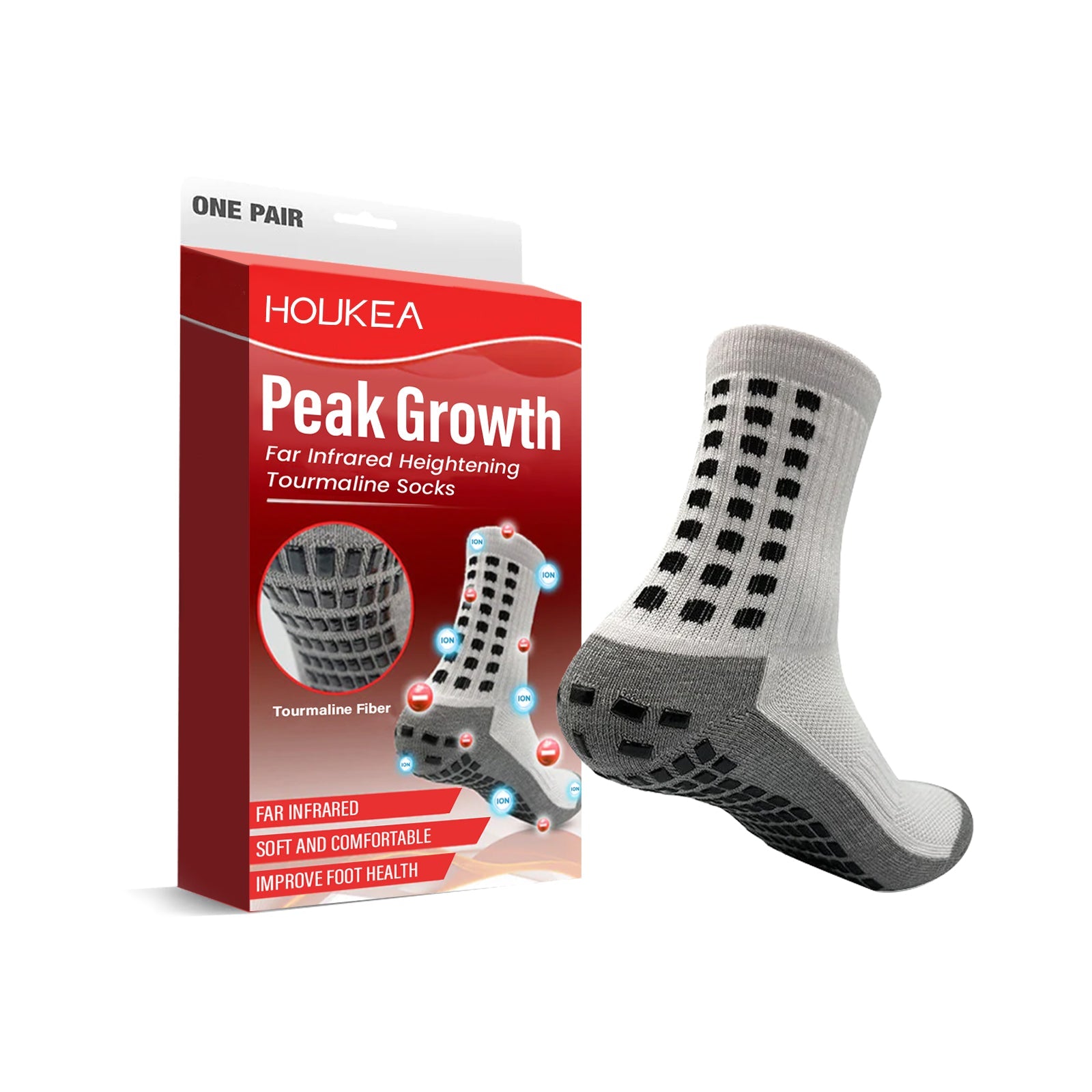 Boost Height and Comfort with Ionic Body Socks, Breathable Warm Footwear ,1 pair