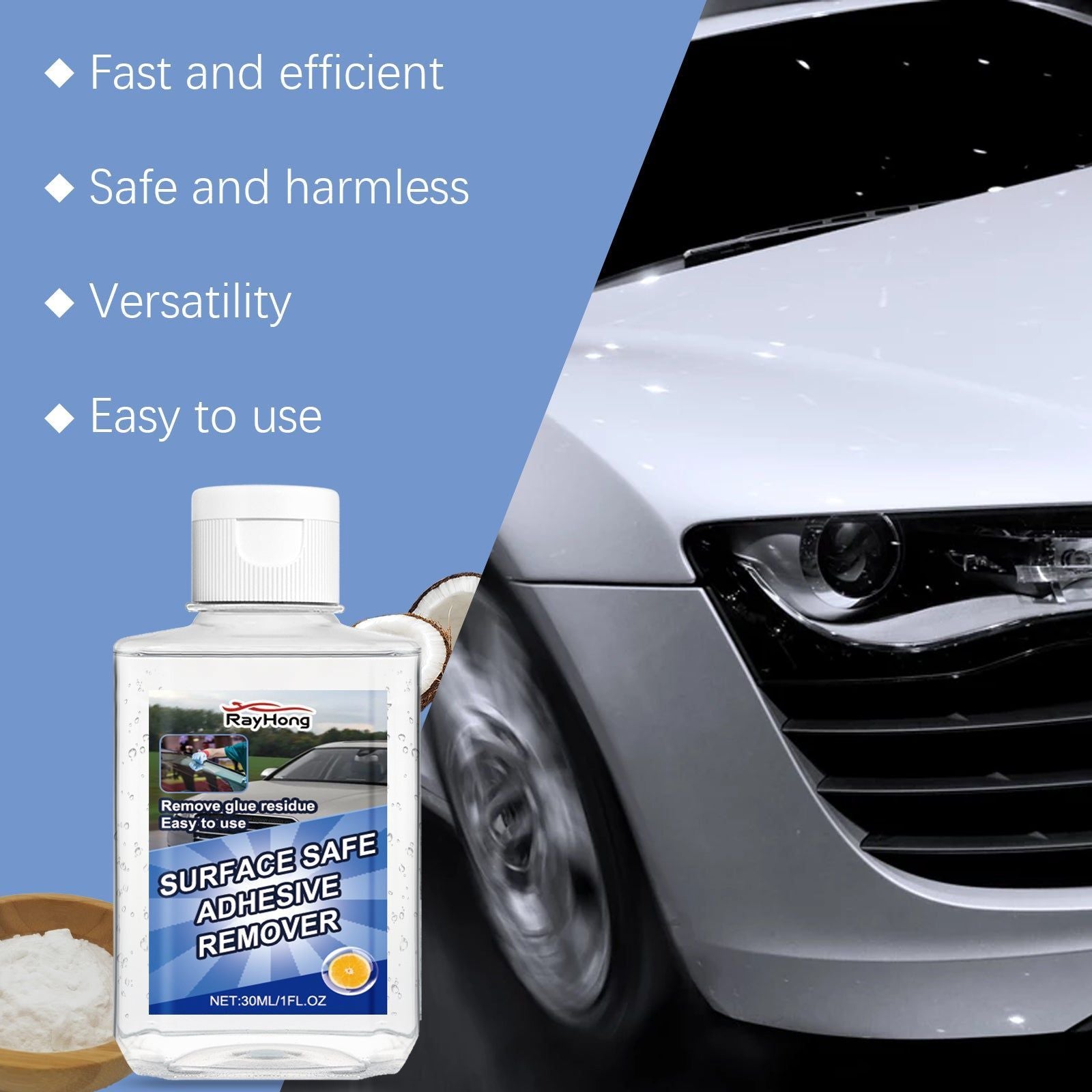 Auto Surface Cleaner, Degumming & Glue Remover, Fast, Eco-Friendly, No Residue ,30ml