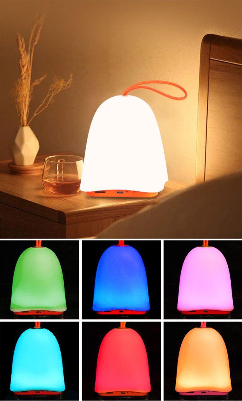 LED Night Light Smart Speaker Portable Wireless Bluetooth Touch Control Speaker