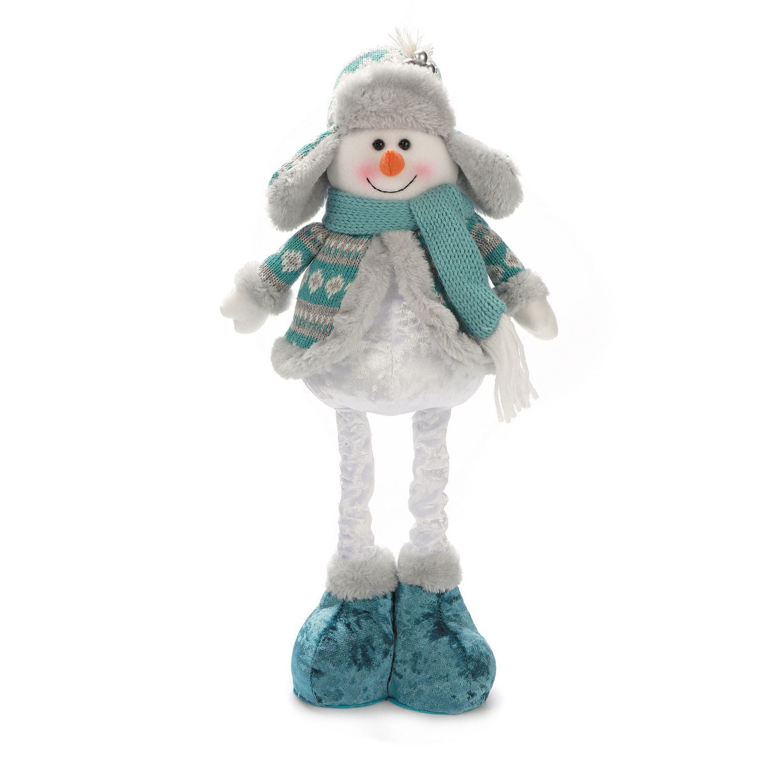 Christmas Plush Santa Claus Snowman Telescopic Doll Desktop Ornament Holiday Decoration