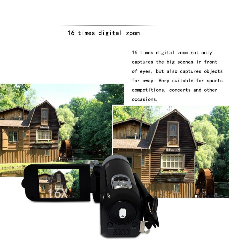 Digital Camera 16 Million Pixel 1080P HD Camcorder DV Video Recorder With LED Light