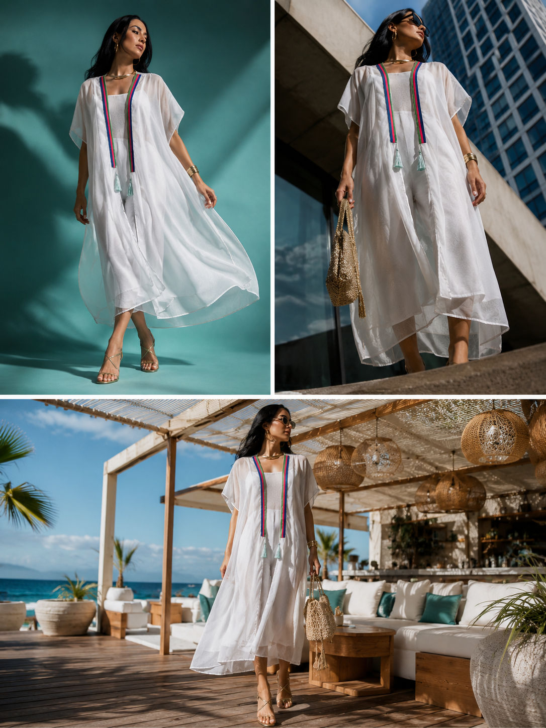 Tendresse Boutique White Satin-Like Abaya