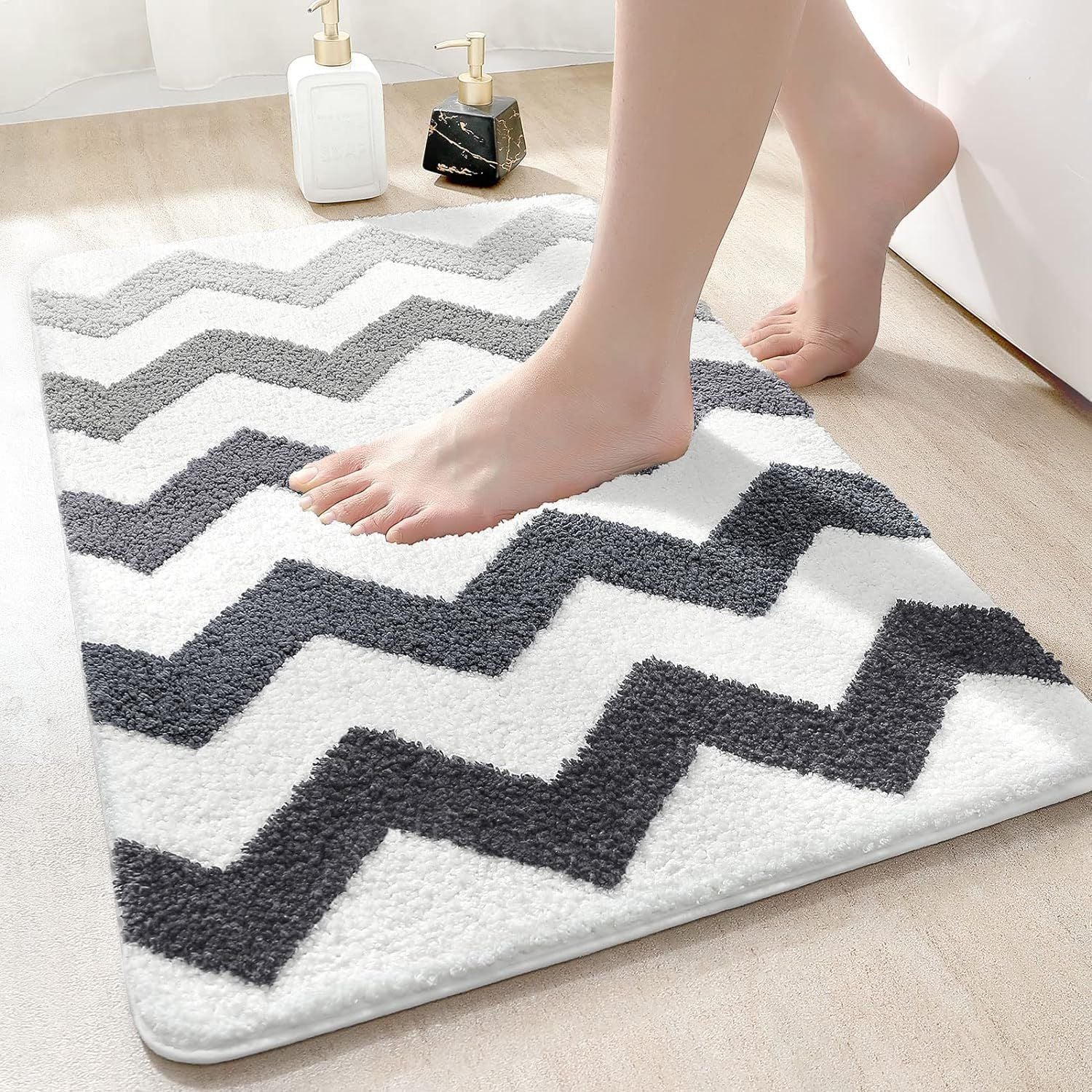 AIESY® Beautiful Luxury Washable Quick Dry Non Slip Bath Mat