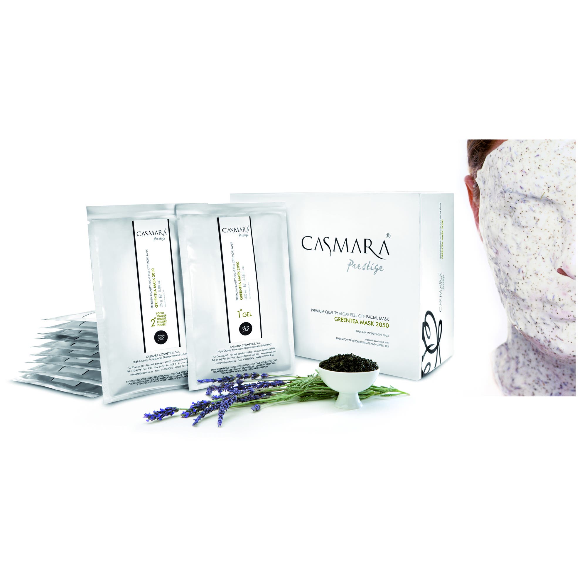 Casmara Green Tea Mask 2050, Gel And Powder, 1 Pack