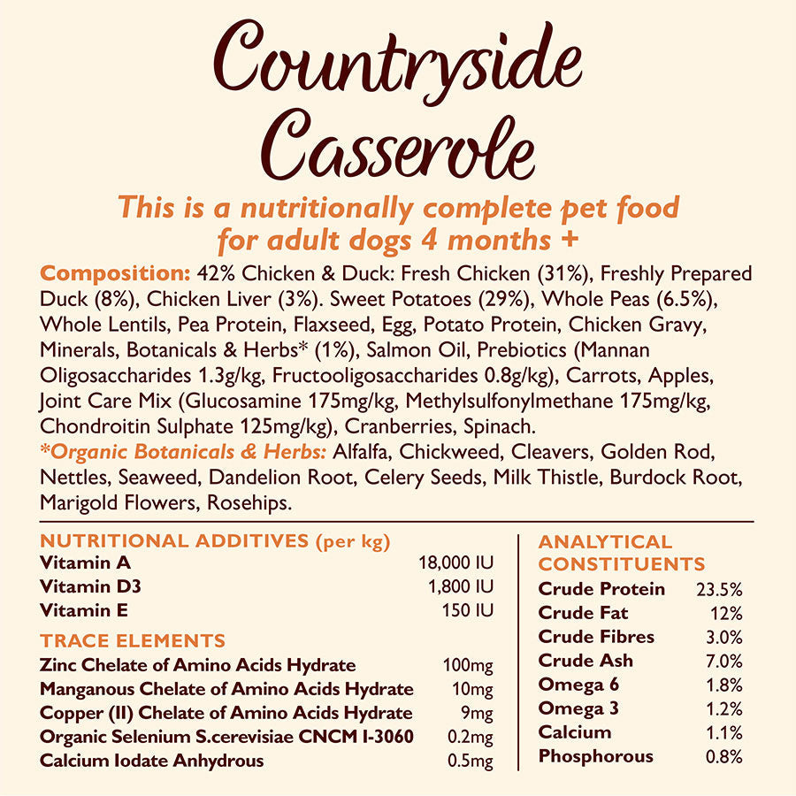 Lily's Kitchen Countryside Casserole with Chicken, Duck & Sweet Potatoes Adult Dry Dog Food 7KG
