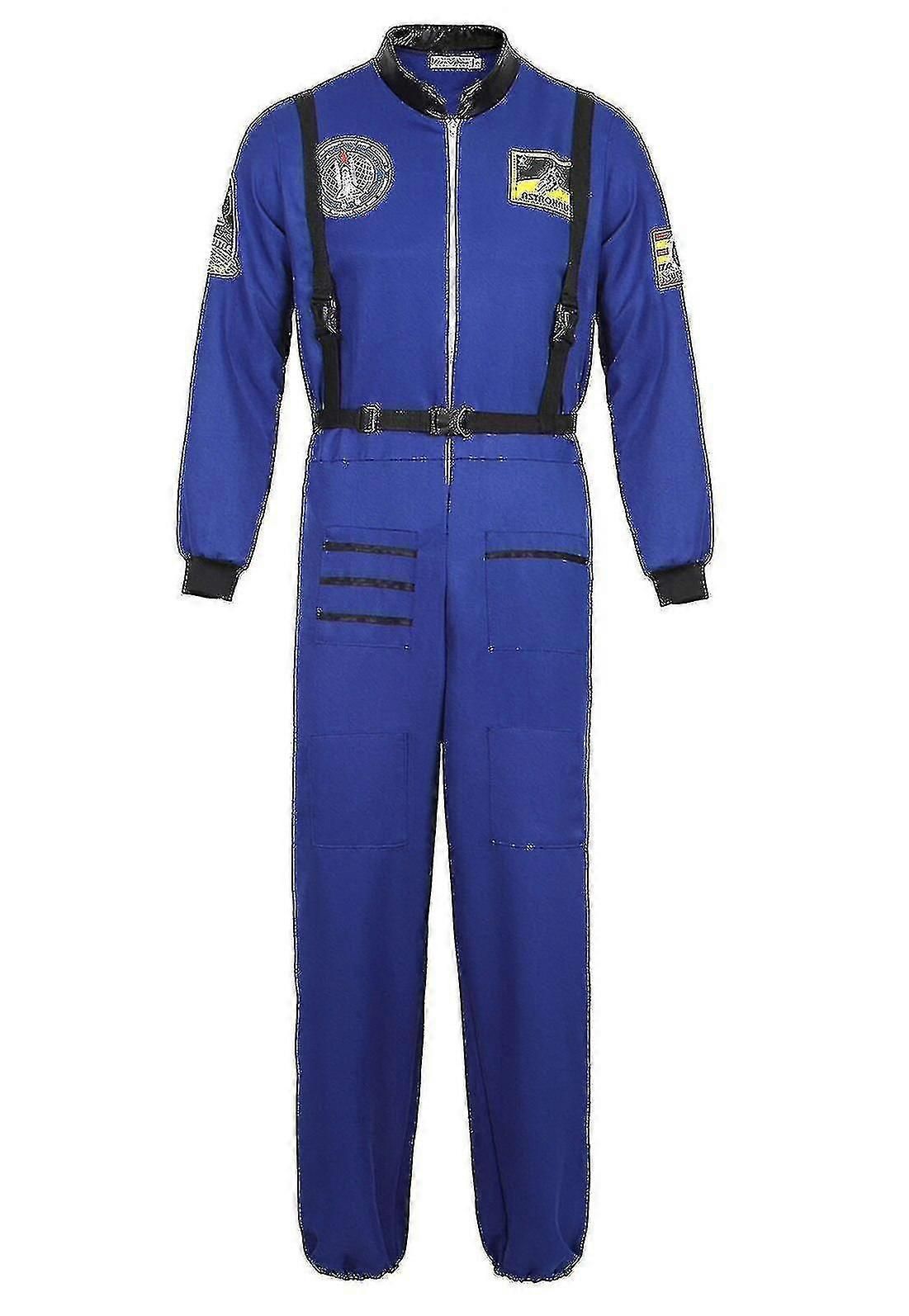 Astronaut Costume Space Suit For Adult Cosplay Costumes Zipper Halloween Costume Couple Flight Jumpsuit Plus Size Uniform zxin