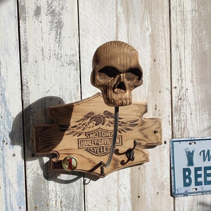 Motorcycle Skull Helmet Holder Skull Shape Helmet Holder Wall Decoration