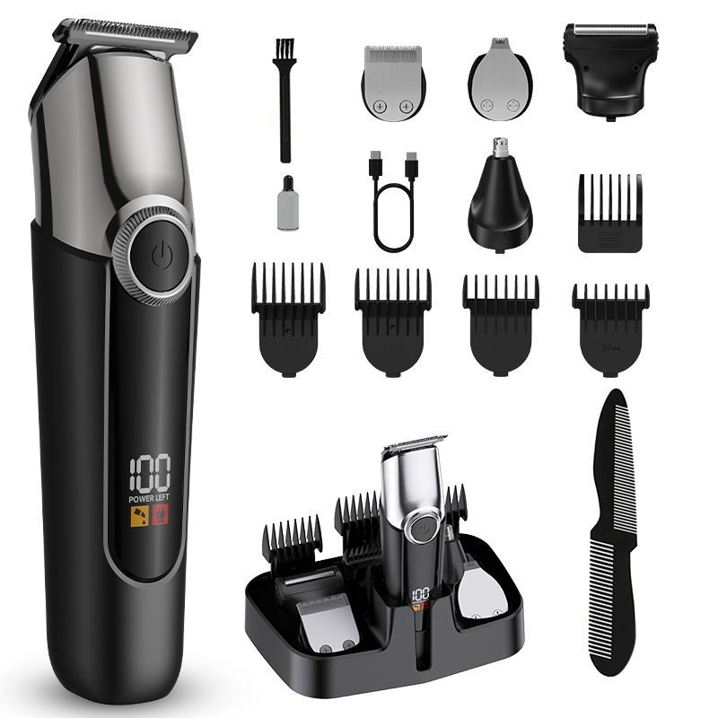 Waterproof Hair Clipper Set with 5 Combs