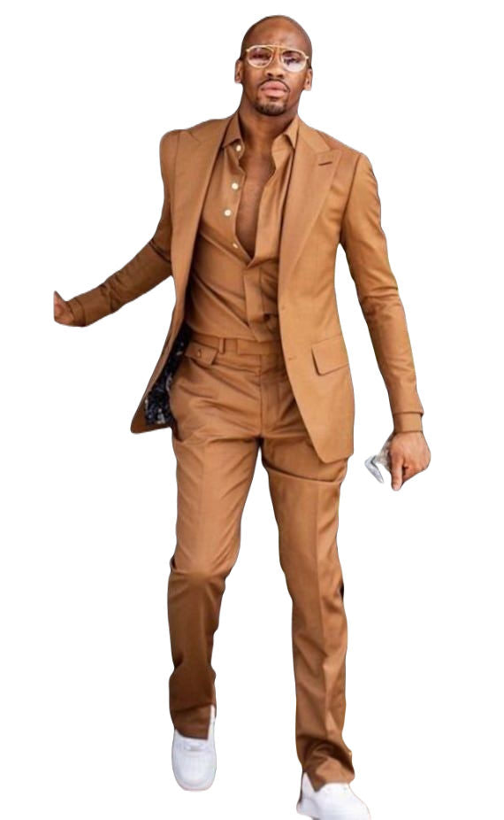 Brown Designer Party Wear Suit for Men summer wedding groom suit Gift For Him