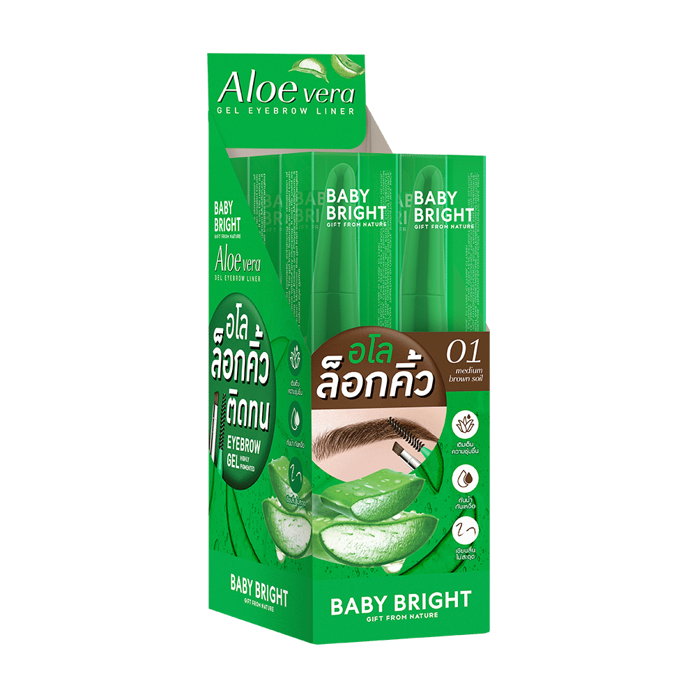 Aloe Vera Gel Eyebrow Liner 0.6g Baby Bright (M) 01 Medium Brown Soil