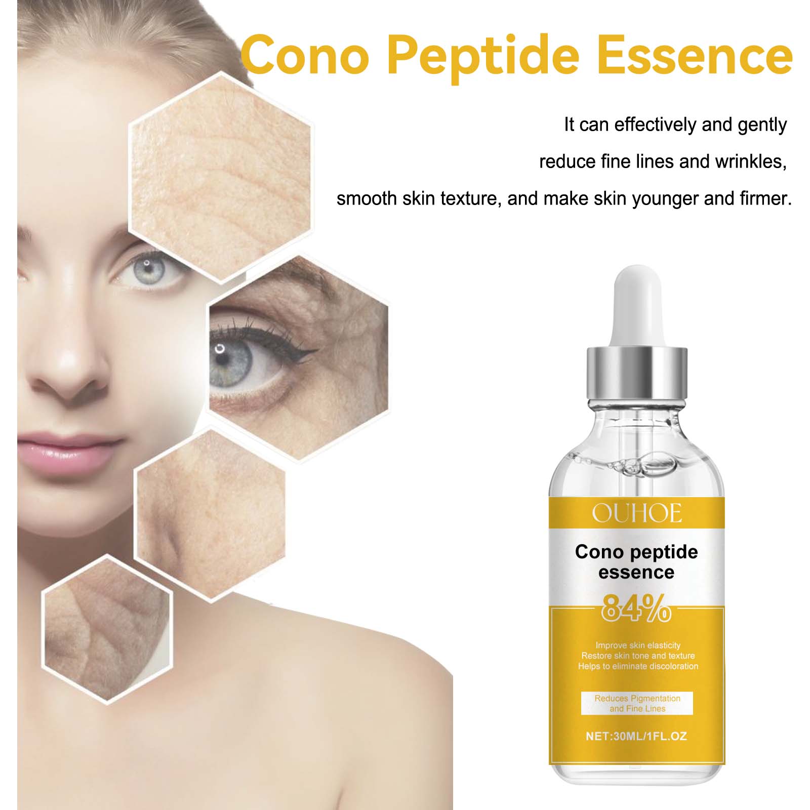 Cono Peptide Moisturizer, Anti-Aging Serum, Fine Lines & Wrinkles, Hydrating, Brightening, Youthful Skin ,30ml