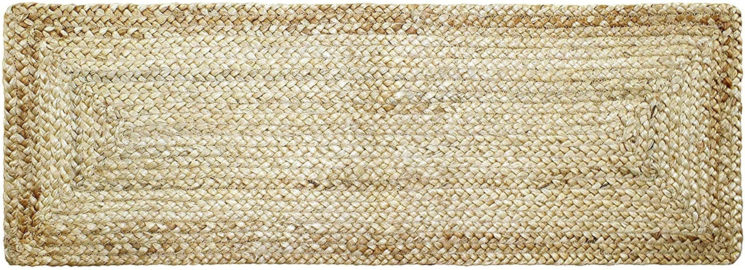 AIESY®  Beautiful Anti-Slip Handwoven Jute Reversible Rug