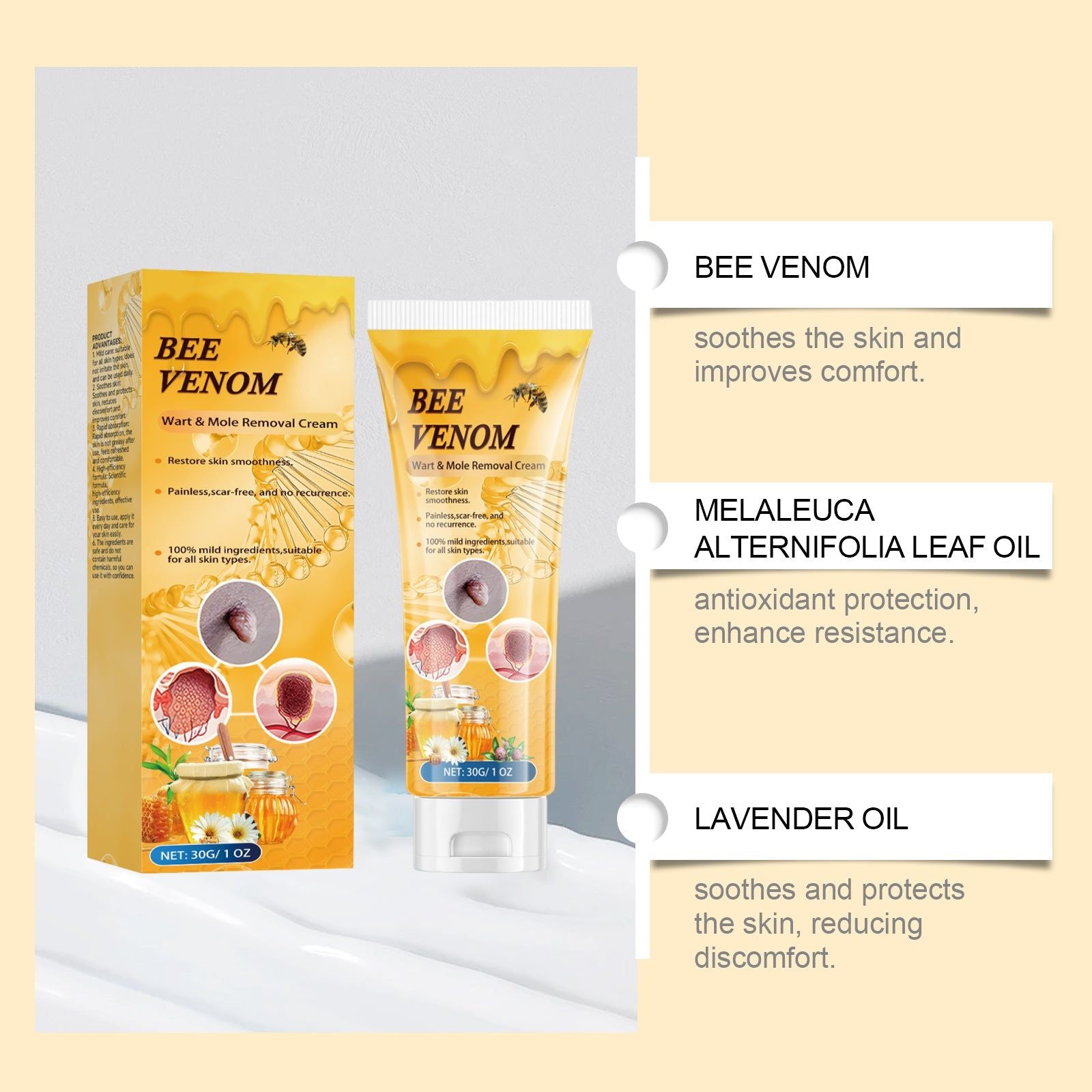 Bee Venom Body Care Cream, Soothes, Repairs, Hydrates, Natural Skin Relief ,30g