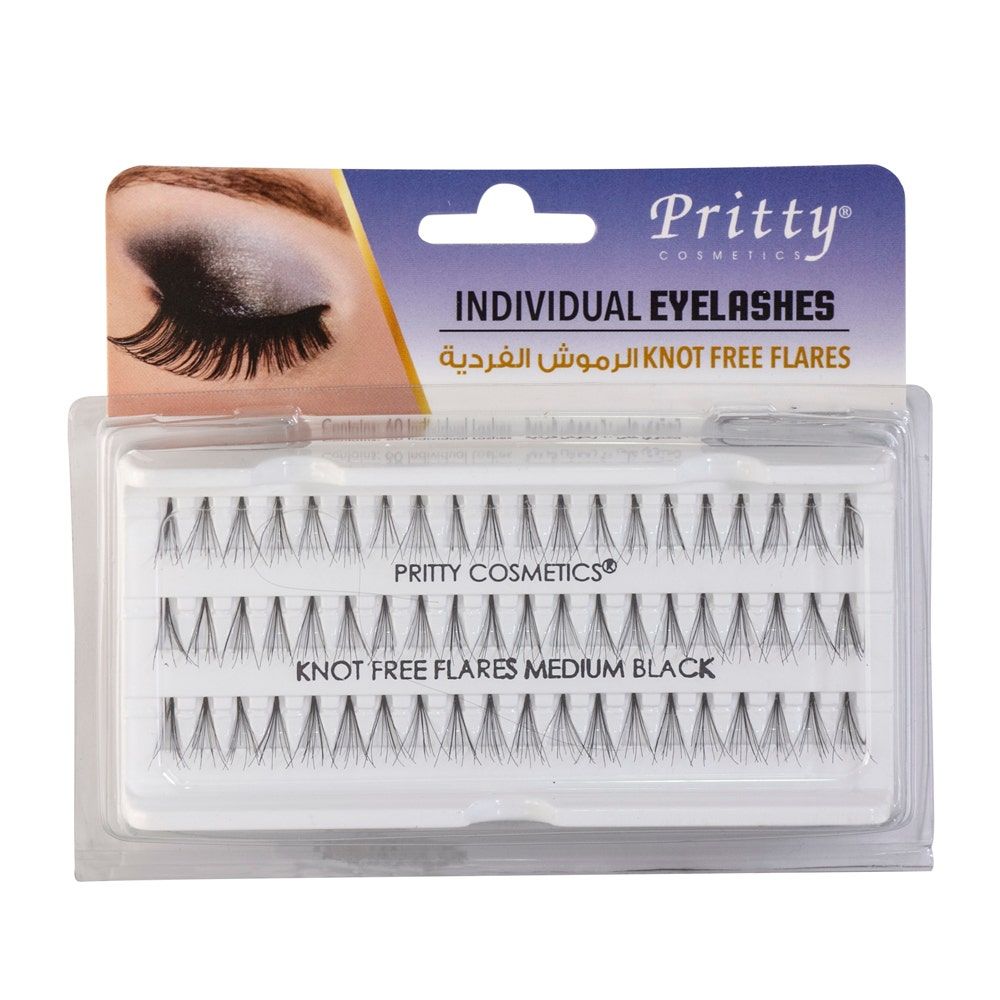 Pritty Eyelash-Flare 5 Ply Knot Free, Medium Black, 1pc