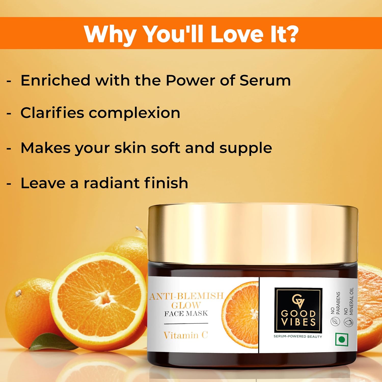 قناع الوجه "Good Vibes" بفيتامين C لتفتيح البشرة 50 جم
