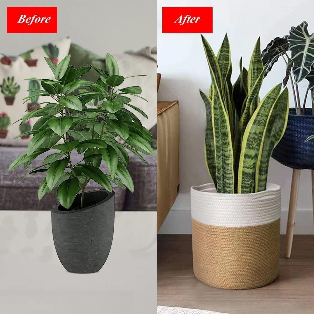 1Pcs Mini Woven Jute Cotton Rope Plant Storage Basket