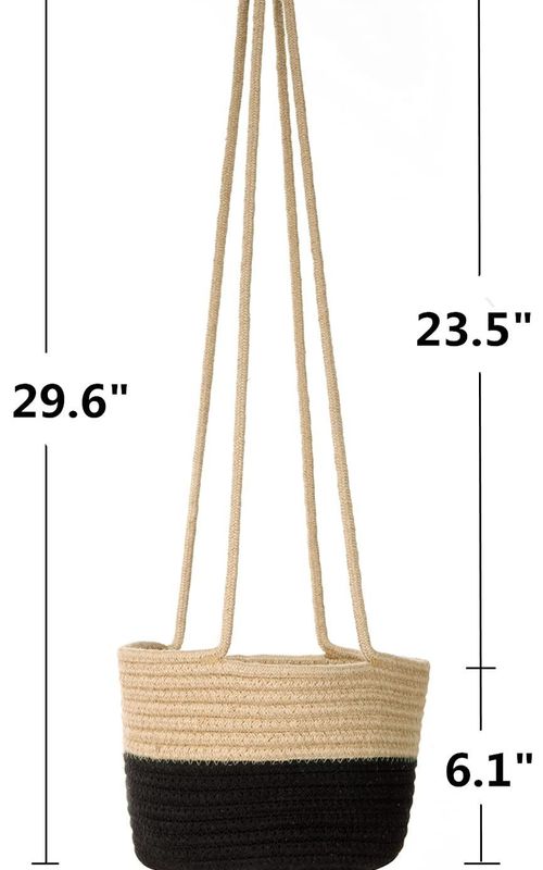 Jute Rope Woven Indoor Plant Hanging Holder For Decor