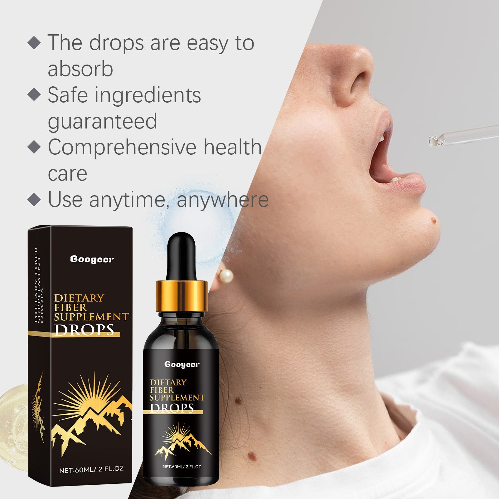 Boost Your Body Care with Dietary Fiber Drops, Natural, Fast Absorption, Improve Digestion ,60ml