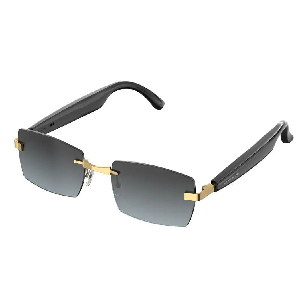 Powerology Cannes Smart Audio Sunglasses, Photochromic Lenses, Gold/Black