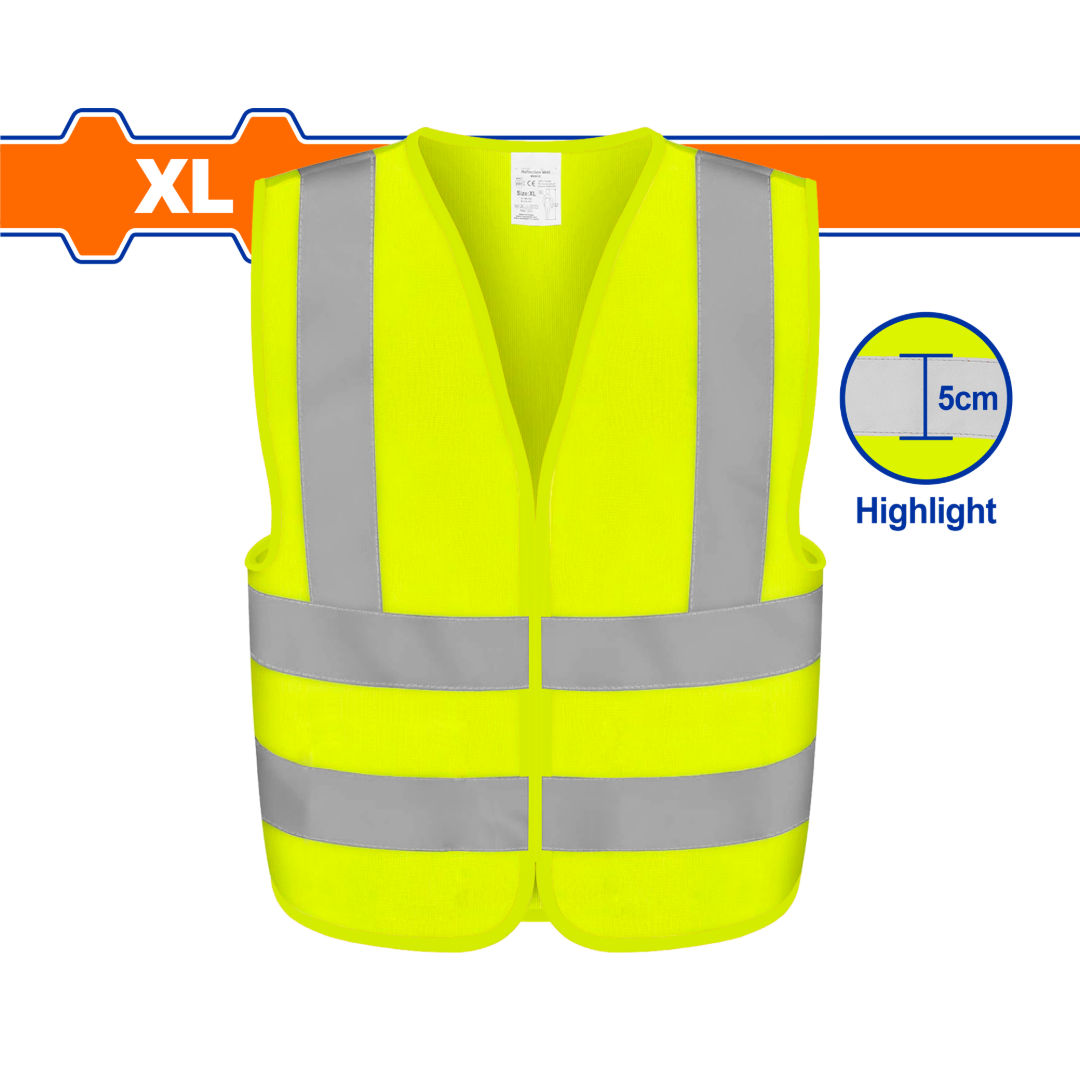 WADFOW Reflective Vest, EN471 Class 2, XL, 5cm Reflective Strip